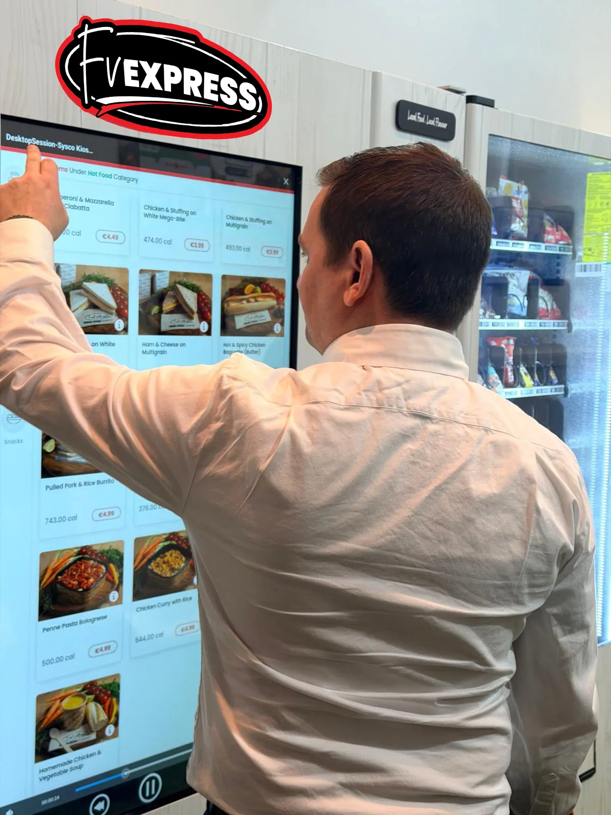 Ordering on the FV Express touchscreen