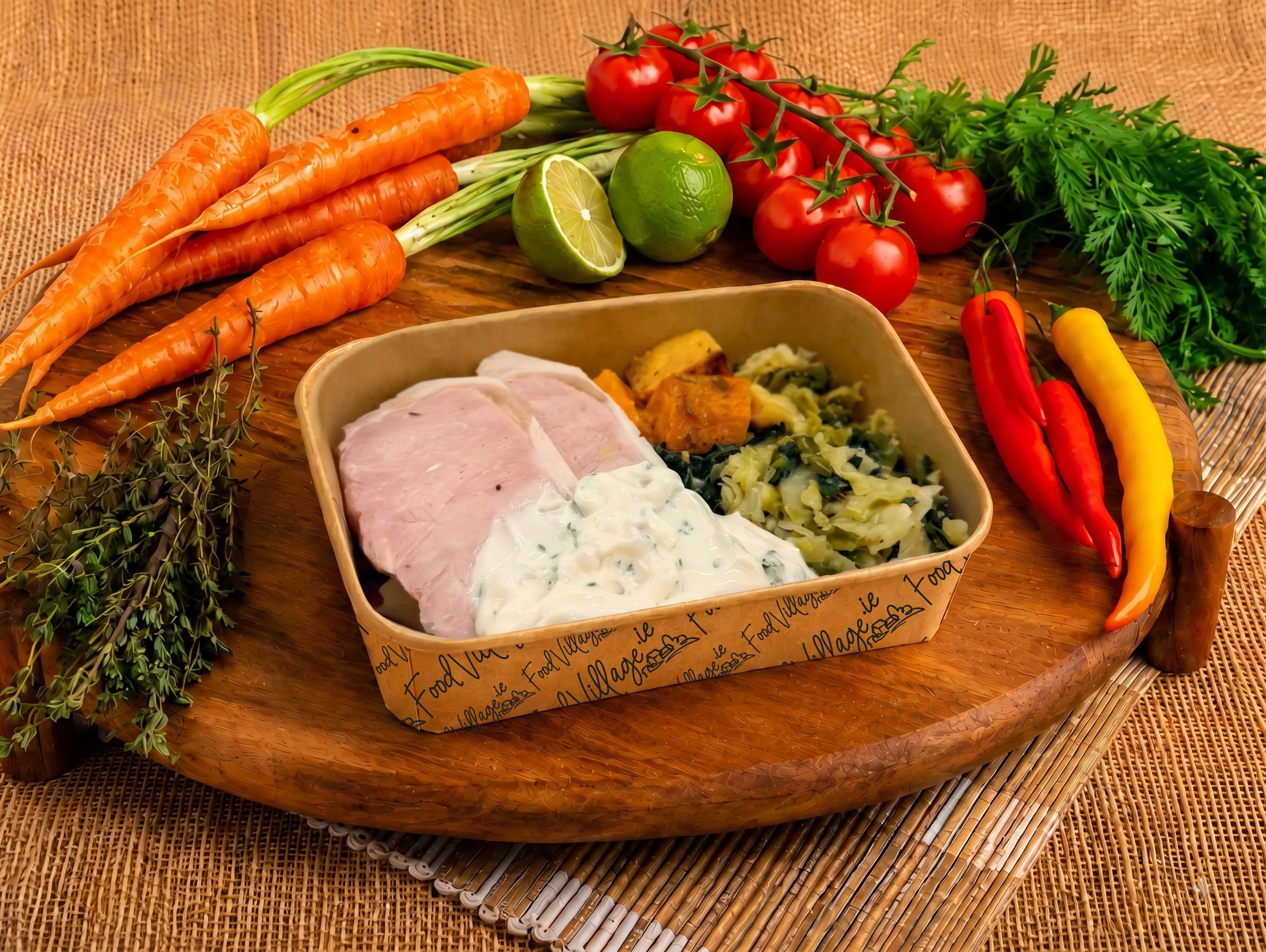 Baked ham dinner