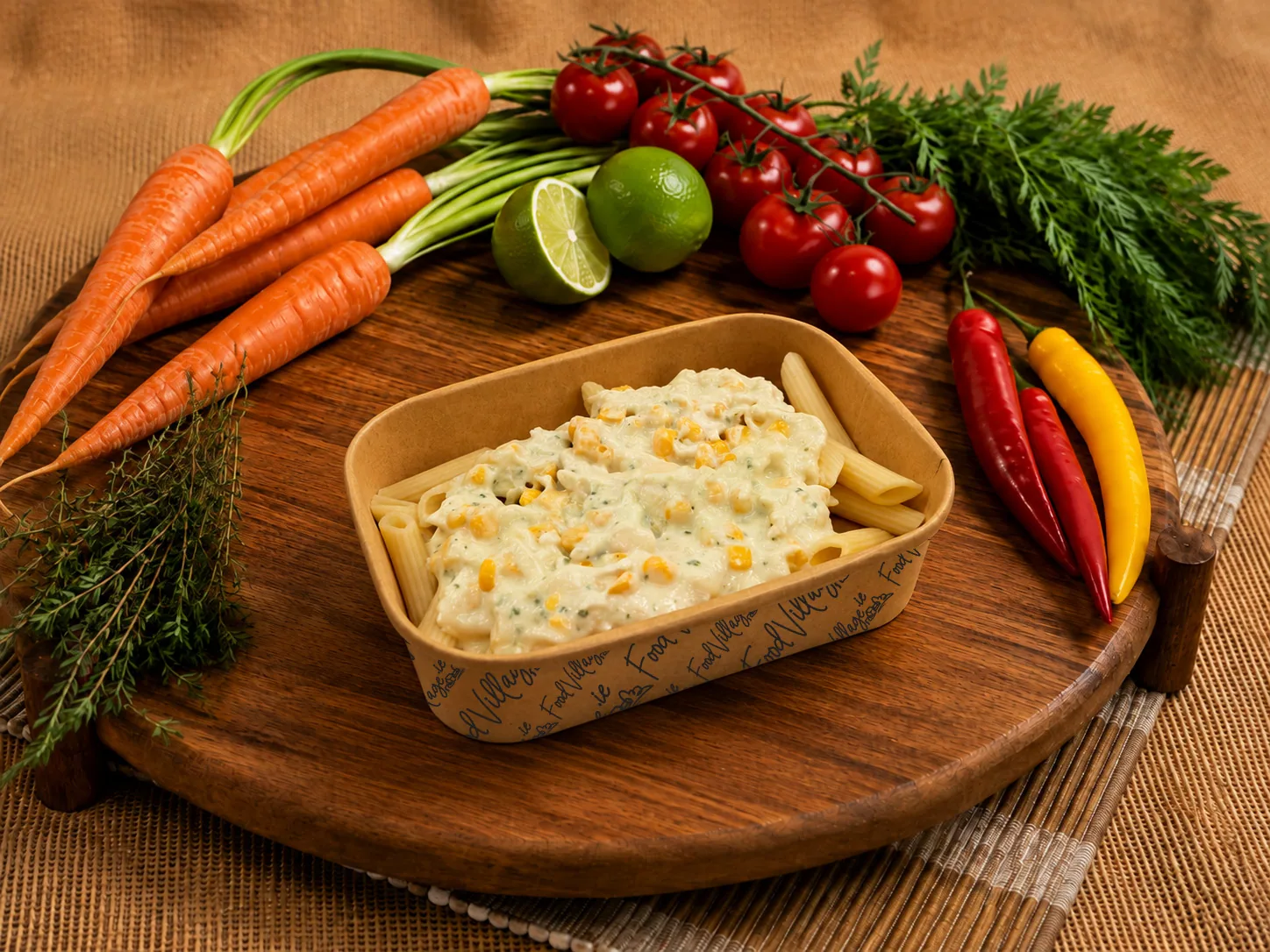 Chicken pesto & sweetcorn pasta
