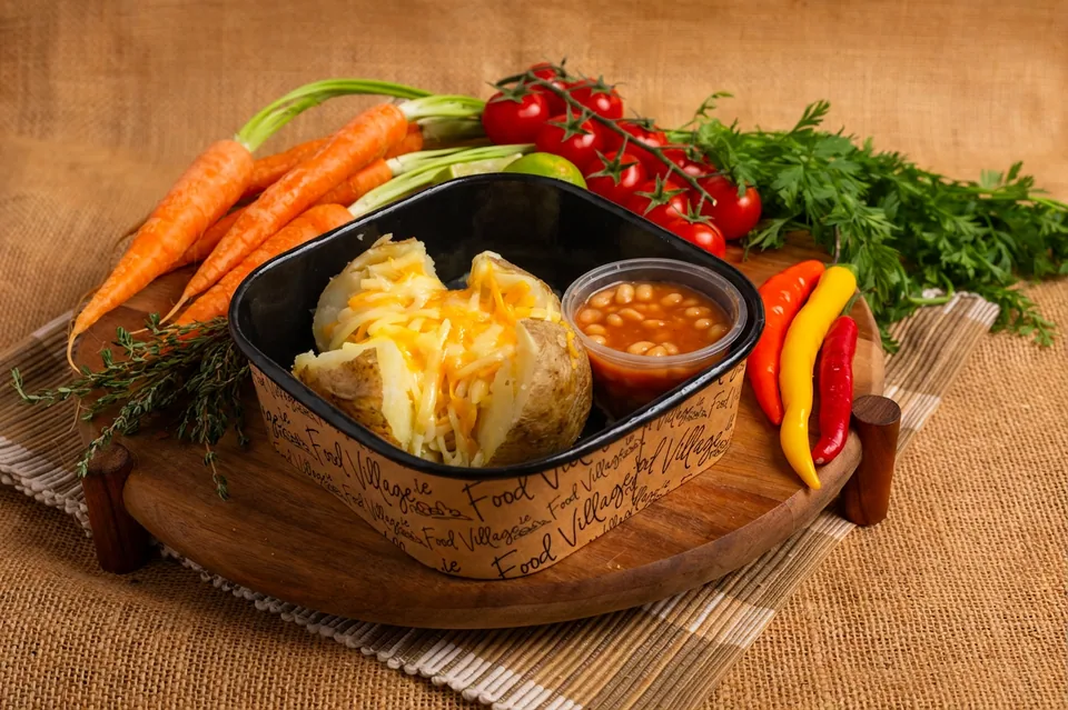 Baked Potato, Cheese, Beans Pot