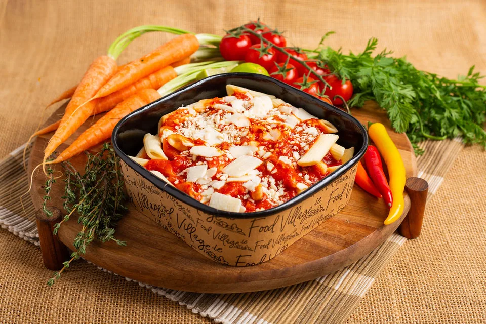 Penne Pasta with Tomato Sauce & Parmesan