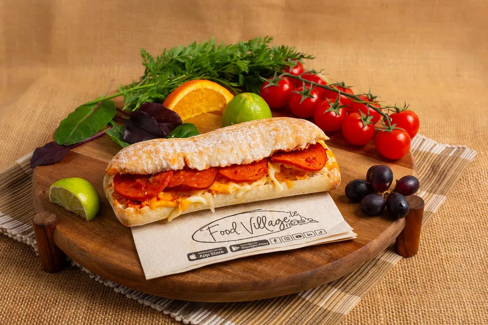 Pepperoni & Mozzarella Pizza Ciabatta